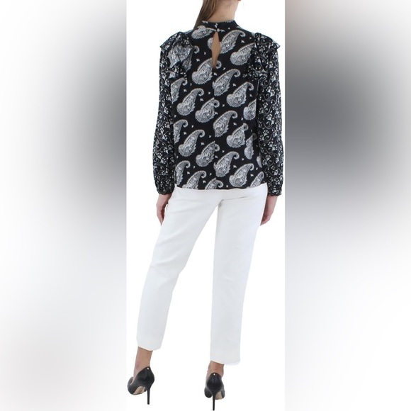 NWT Ted Baker TAISEY High Neck Blouse with Waterfall Embellishments- medium - Picture 3 of 9